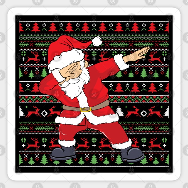 Christmas Dabbing Santa Claus ugly christmas sweater Sticker by MZeeDesigns